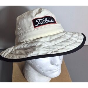 Titleist Golf Mens Bucket Hat L XL Off-White 100% Nylon Lightweight